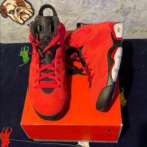 Jordan Red and Black Athletic Shoes